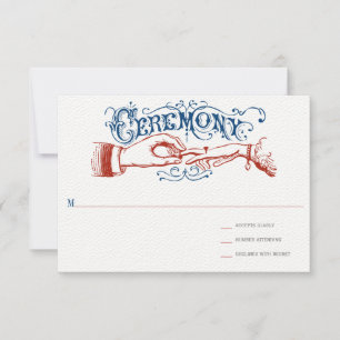 Rouge Blanc Bleu Moderne Typographie Vintage RSVP