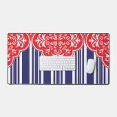 Rouge, Blanc, Bleu Motif Décor Mat (Clavier et souris)