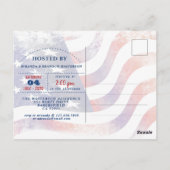 Rouge, Blanc, Bleu Oncle Sam Invitation 4 Juillet (Dos)