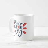 Rouge Blanc Bleu Paix Amour Joie Cadeau Mug (Devant gauche)