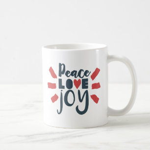 Rouge Blanc Bleu Paix Amour Joie Cadeau Mug