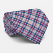 Rouge Blanc Bleu Plaid Motif Cravate classique (Roulé)