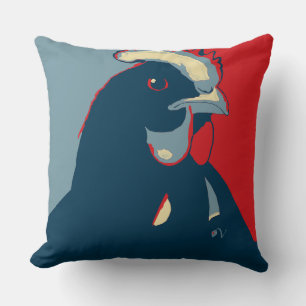 Rouge Blanc Bleu Pop Art Coussin de poulet