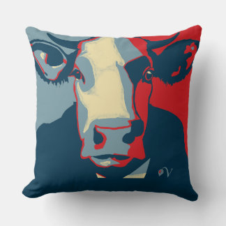 Rouge Blanc Bleu Pop Art Vache Coussin
