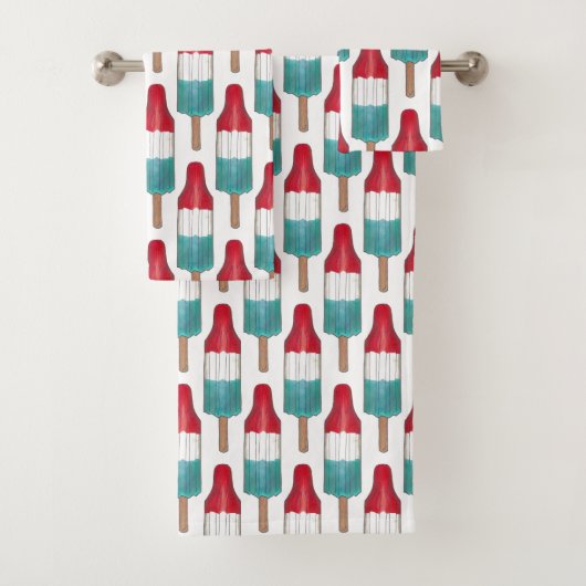 Rouge Blanc Bleu Rocket Popsicle Patriotique USA (En situation)