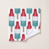 Rouge Blanc Bleu Rocket Popsicle Patriotique USA (Gant de toilette)
