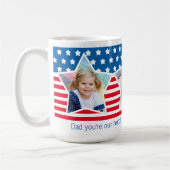 Rouge Blanc Bleu Star Photo Papa Hero Mug (Gauche)