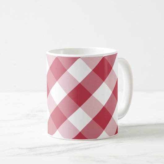 Rouge Blanc Buffalo Check Café Mug (Devant droit)