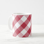 Rouge Blanc Buffalo Check Café Mug (Devant gauche)