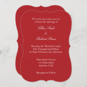 Rouge blanc clair simple Faire-part de mariage (Devant / Derrière)