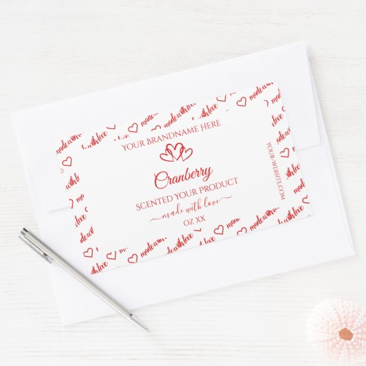 Rouge Blanc Cloud produit Étiquette Coeurs mignons (Enveloppe)