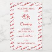 Rouge Blanc Cloud produit Étiquette Coeurs mignons (Étiquettes simples)