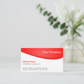 Rouge Blanc courbe, Carte de visite professionnel (Debout devant)