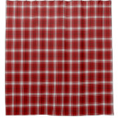 Rouge Blanc écossais Tartan Plaid Douche rideau (Devant)