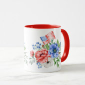 Rouge blanc et bleu | Dieu bénit l'Amérique Mug (Devant droit)