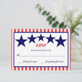 Rouge blanc et bleu étoile - Carte RSVP (Debout devant)