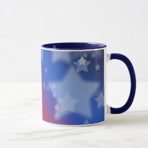 Rouge Blanc et Bleu étoiles Mug Patriotique en cér