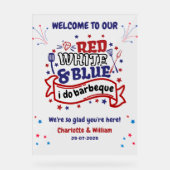 Rouge blanc et bleu i do BBQ Couple douche nuptial (Recto)