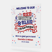 Rouge blanc et bleu i do BBQ Couple douche nuptial (Angle)