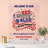 Rouge blanc et bleu i do BBQ Couple douche nuptial (Mariage)