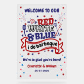 Rouge blanc et bleu i do BBQ Couple douche nuptial (Recto)