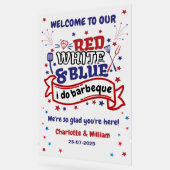 Rouge blanc et bleu i do BBQ Couple douche nuptial (Angle)