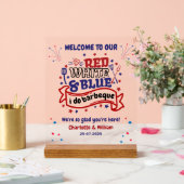 Rouge blanc et bleu i do BBQ Couple douche nuptial (Mariage)