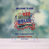 Rouge blanc et bleu i do BBQ Couple douche nuptial (Neutre)