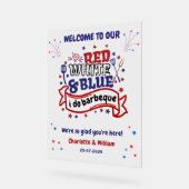 Rouge blanc et bleu i do BBQ Couple douche nuptial (Angle)