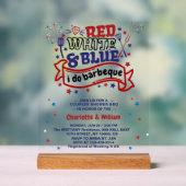 Rouge blanc et bleu i do BBQ Couple douche nuptial (Neutre)
