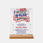 Rouge blanc et bleu i do BBQ Couple douche nuptial (Recto)