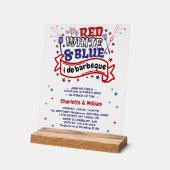 Rouge blanc et bleu i do BBQ Couple douche nuptial (Angle)