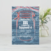 Rouge blanc et bleu Mason Jar Invitations rustique (Debout devant)