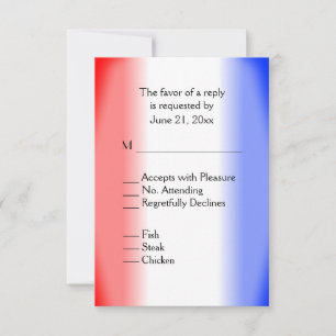 Rouge blanc et bleu RSVP avec menu