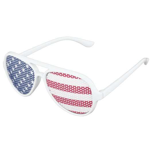 Rouge Blanc et Blue Party Lunettes de soleil Fête  (Angle)