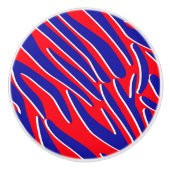 Rouge, blanc et gras | Bouton en céramique Tiger S (Devant)