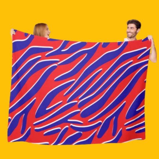 Rouge, blanc et gras | Couverture en polaire en ba