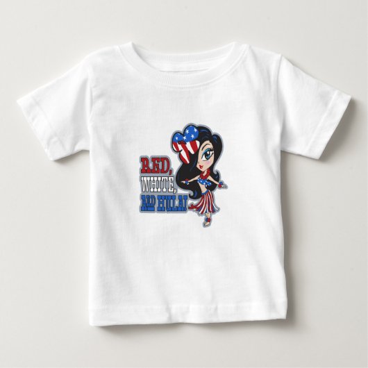Rouge, Blanc et Hula T-shirts pour bébés et tout-p (Devant)
