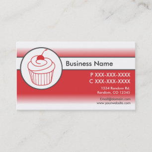 Rouge blanc fade cupcake cartes de visite personna