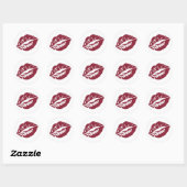 Rouge blanc fade lèvres smooch baiser stickers (Feuille)