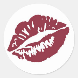 Rouge blanc fade lèvres smooch baiser stickers