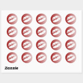 Rouge blanc fade lèvres smooch baiser stickers (Feuille)