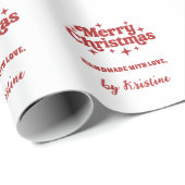 Rouge blanc fait main par emballage cadeau de Noël (Coin rond)