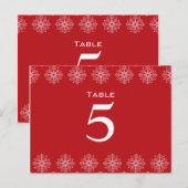 Rouge + blanc Flacon de neige Numéro de table du m (Devant / Derrière)