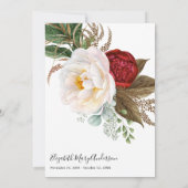 Rouge Blanc Floral Merci Remerciement Décès Photo (Dos)