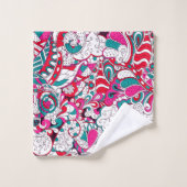 Rouge blanc Fuchsia rose bleu vert Motif Abstrait (Gant de toilette)