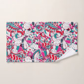 Rouge blanc Fuchsia rose bleu vert Motif Abstrait (Serviette à main)