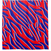 Rouge, Blanc & Gras | Rideau de douche Rayure de T (Devant)
