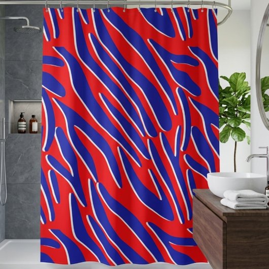Rouge, Blanc & Gras | Rideau de douche Rayure de T