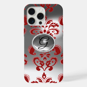 ROUGE BLANC GREY DAMAS GEMME MONOGRAMME Floral